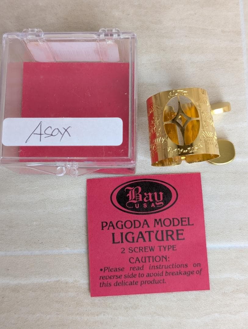 BAY・J　PAGODA　MODEL　リガチャー　アルトサックス　22K　メッキ