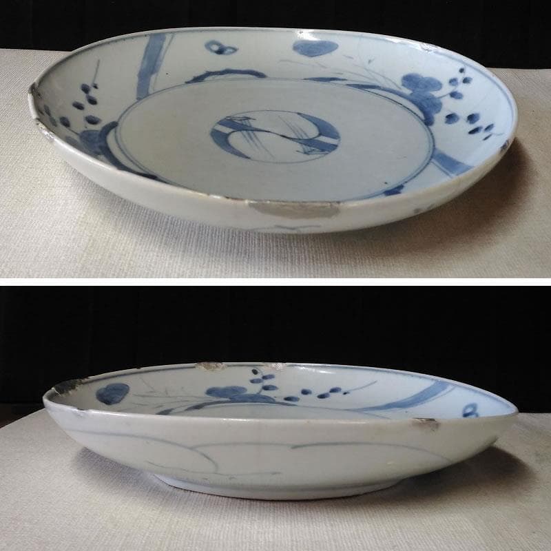 c655 古伊万里 くらわんか皿 染付