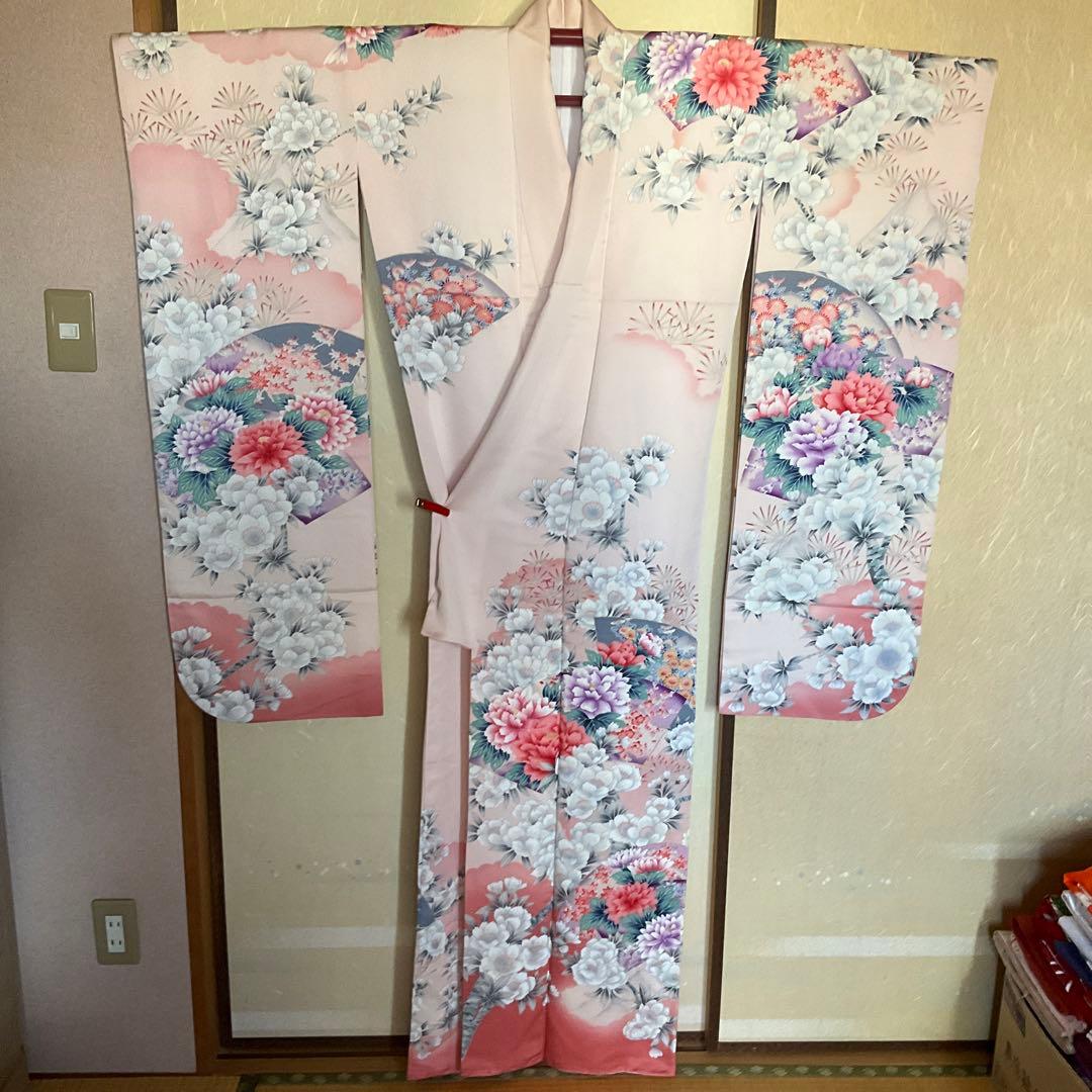 【未使用】振袖　ベビーピンク　百花繚乱
