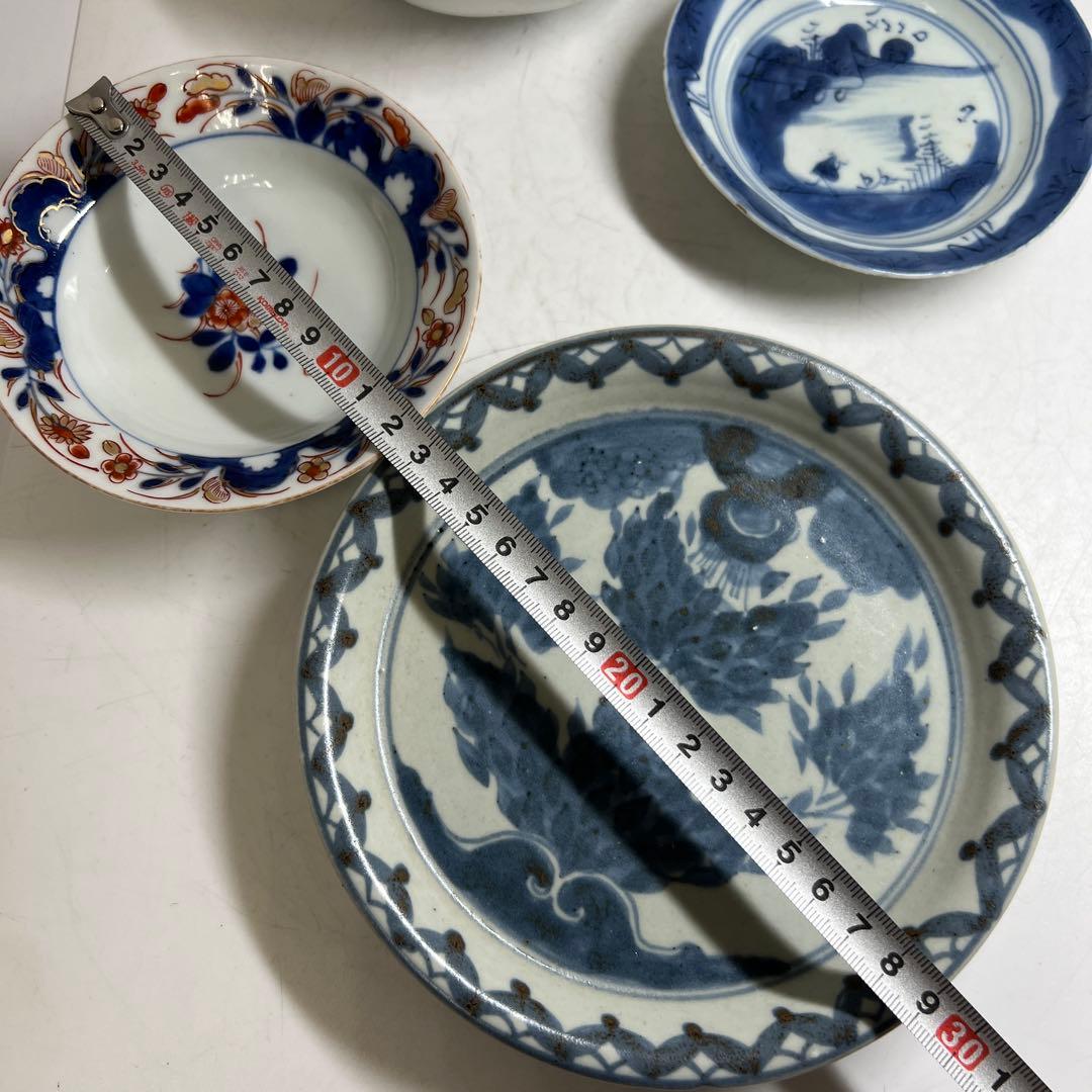 柿右衛門白磁、元禄伊万里、くらわんか、新渡皿等古い物4点東Y7-0723③タサチ