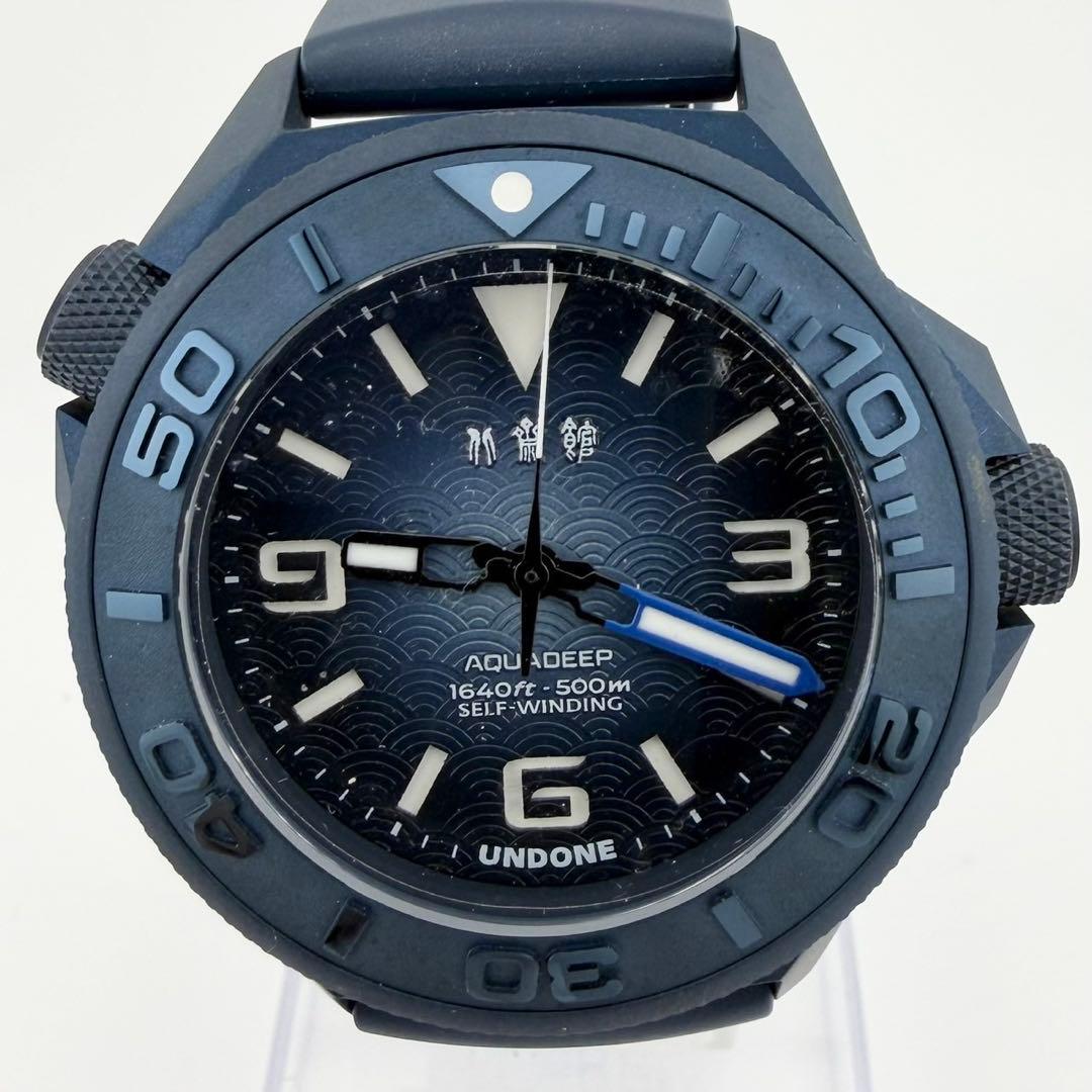 希少 美品 UNDONE×北斎館 限定1000本 メンズ 自動巻き腕時計