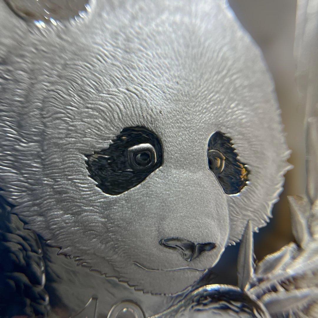 【純銀】2018年パンダ銀貨　10元　カプセル付き③