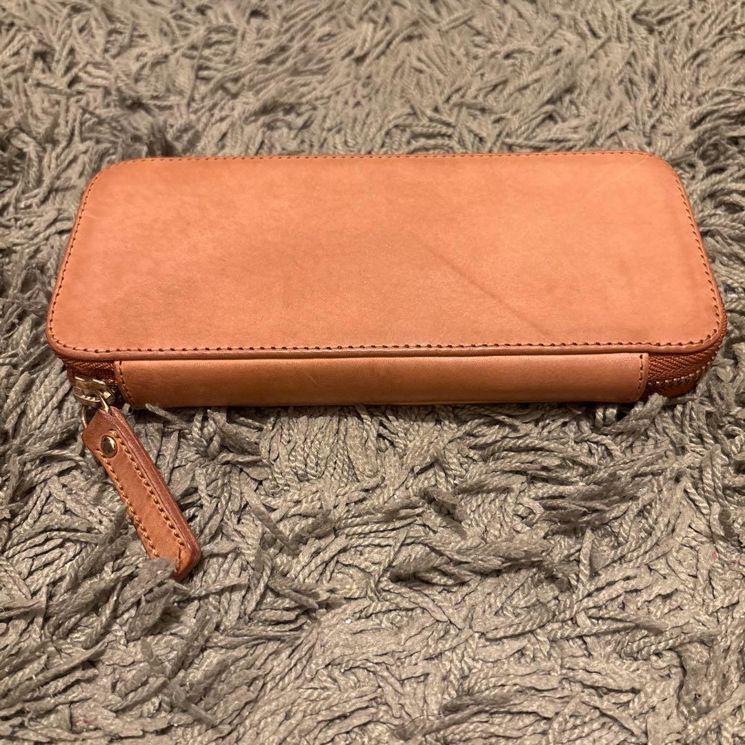 バハギア　Bahagia レザー ジッパー式 筆箱 ピンク