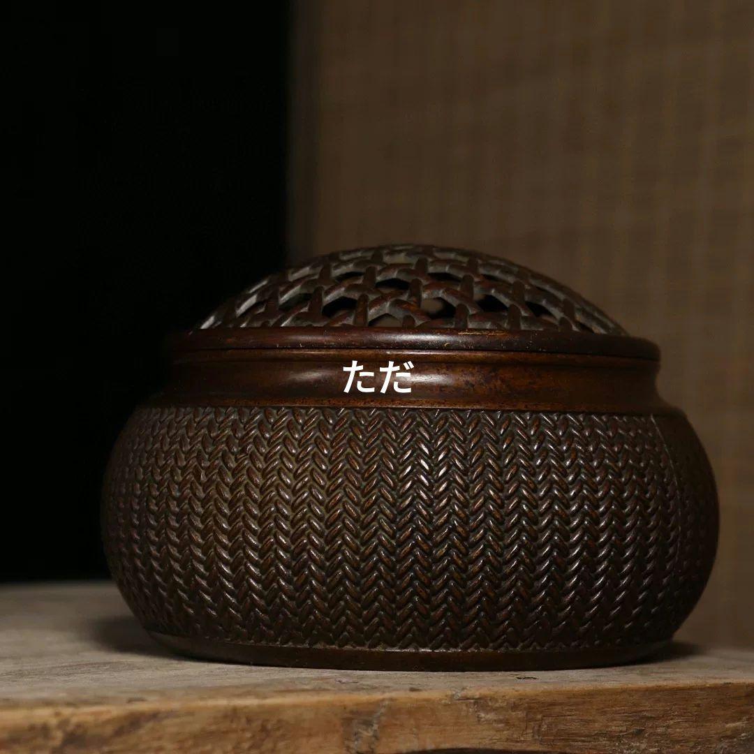 銅器 蘇工香炉 檀香炉 室内盤香炉 茶道具 香道具 工芸品 置物