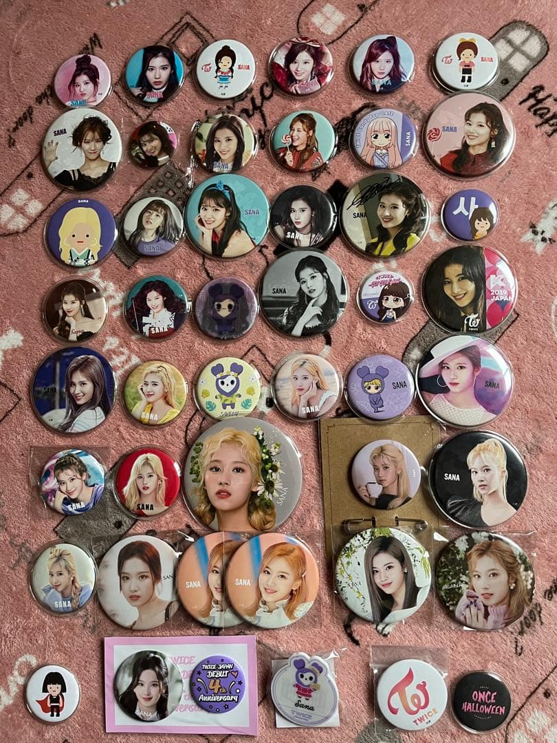 TWICE サナ 缶バッジ 痛バ CANDY POP バッグ(さな 缶バッチ)
