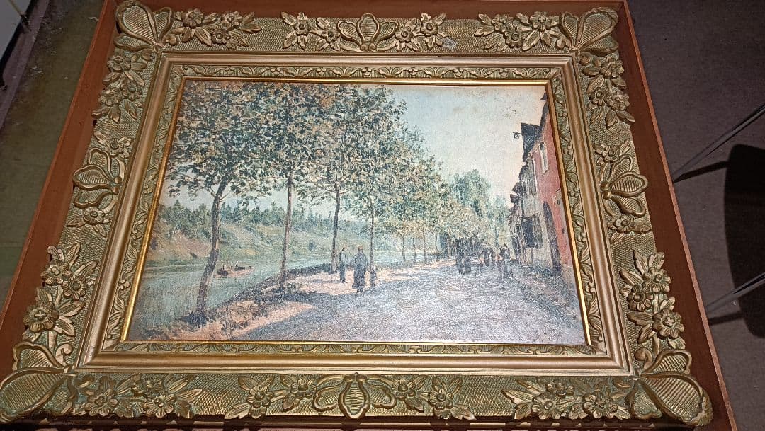 油絵　シスレー　サン・マメス六月の朝