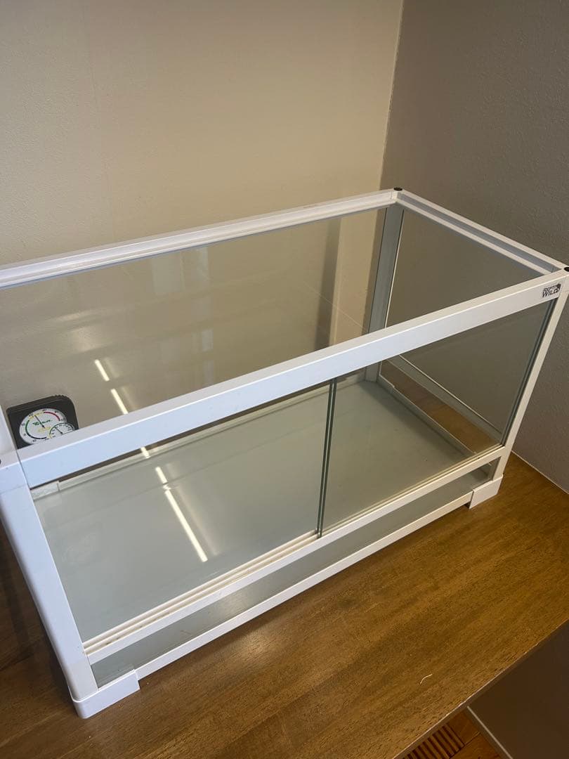 大型ガラス飼育ケージ 温度計付き