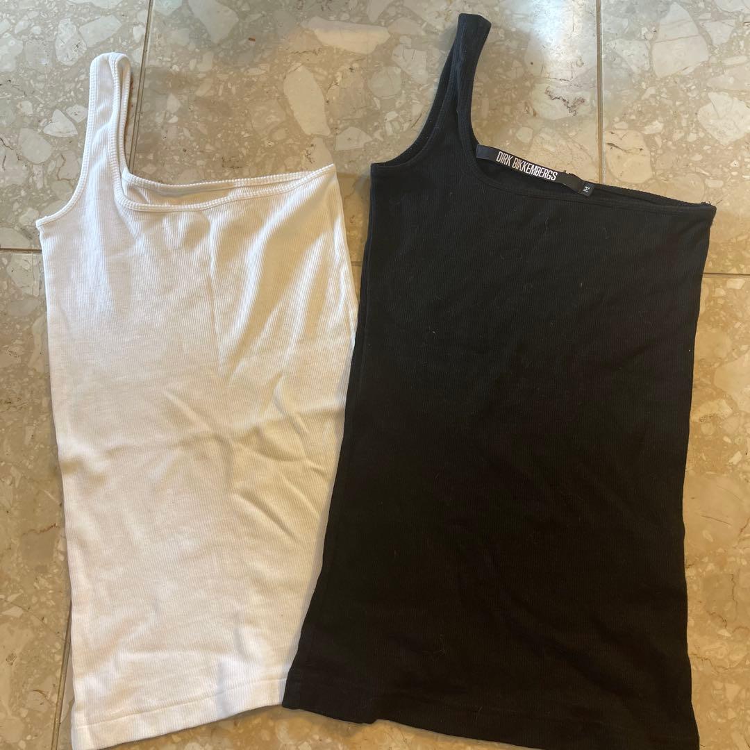 ❤️激レア❤️ダークビッケンバーグ　ワンショルダーリブトップスM ホワイト&ブラック