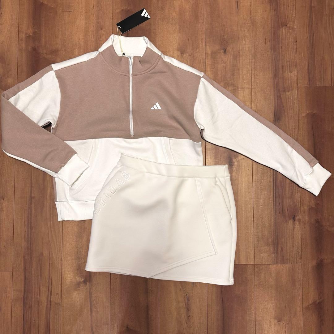 裏起毛　長袖　モックネック　ダンボールニット　スカート　セットアップ　秋冬　L