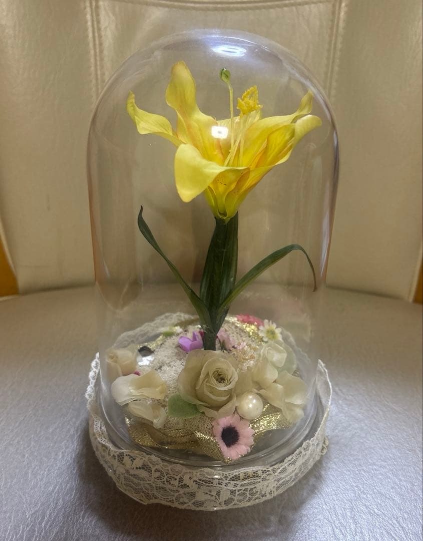 【1点もの】塔の上のラプンツェル　魔法の花　光る卓上インテリア