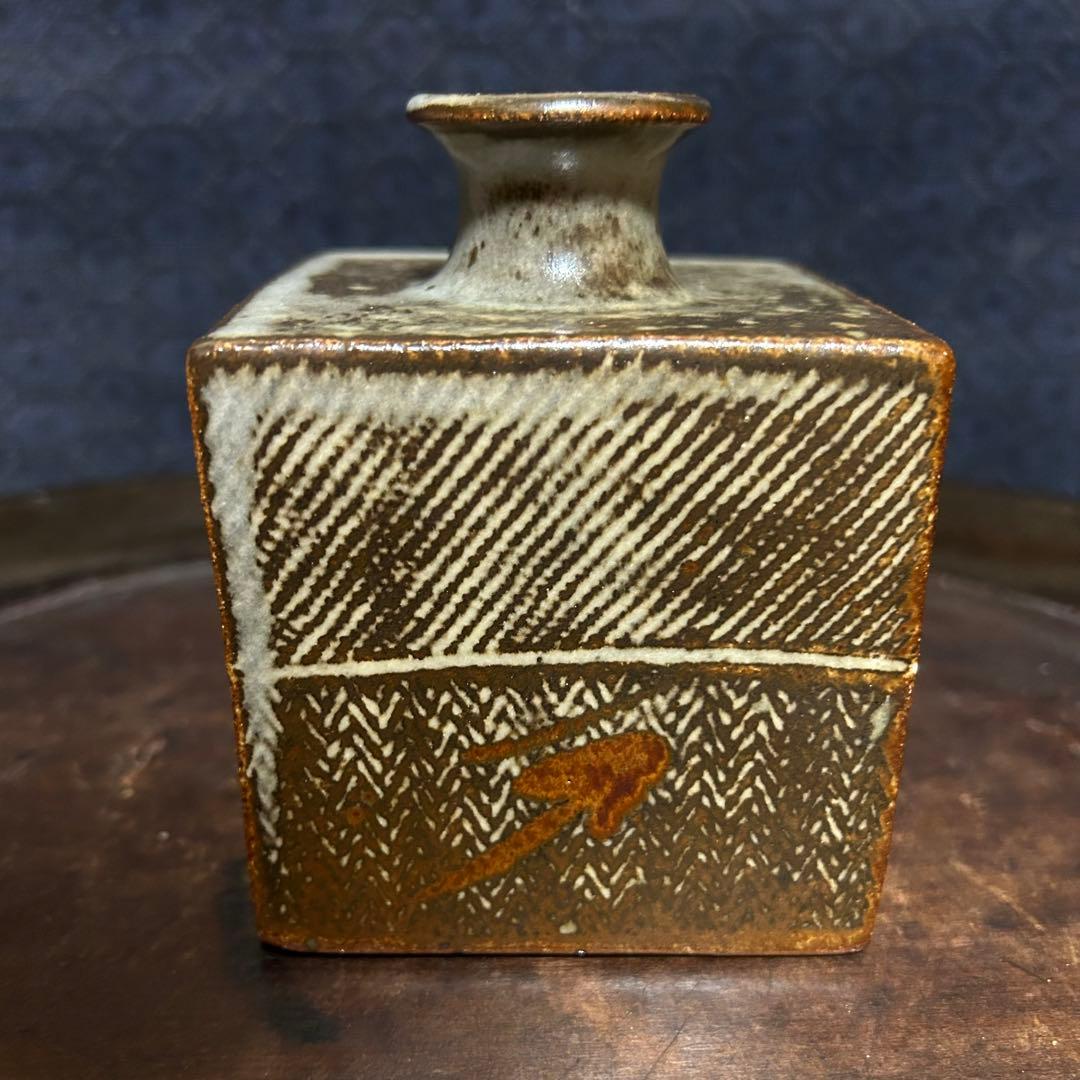 人間国宝　島岡達三　象嵌角徳利　本物保証