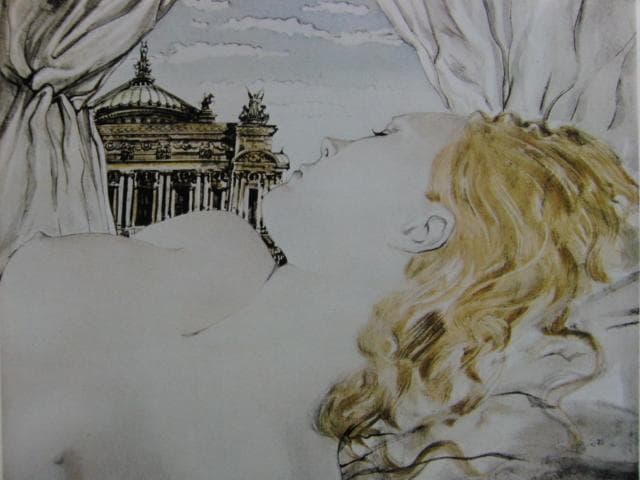 藤田嗣治、「オペラ座の夢」、希少画集画、状態良好、新品高級額装付