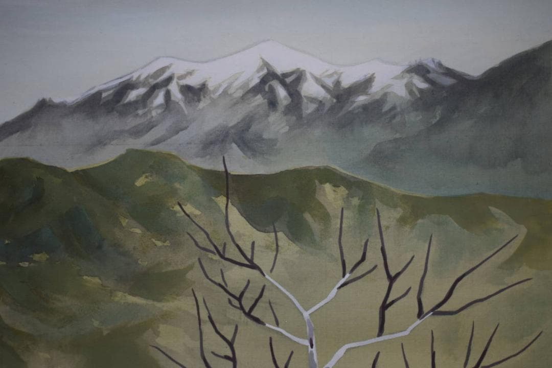 真作/近藤朗/早春図/布袋屋掛軸HG-97