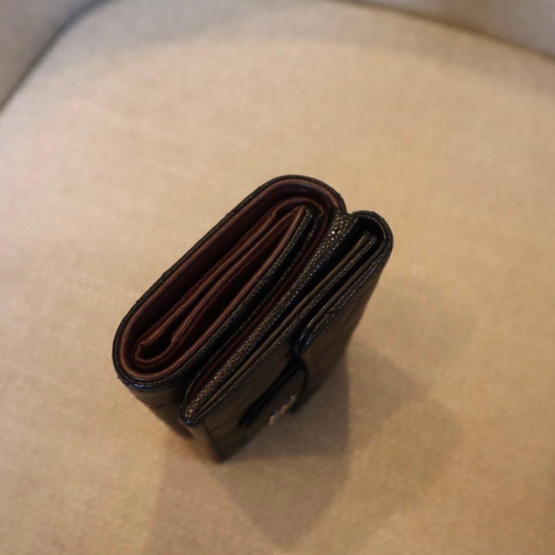 シャネル CHANEL スモールフラップウォレット 三つ折り財布 キャビアスキン