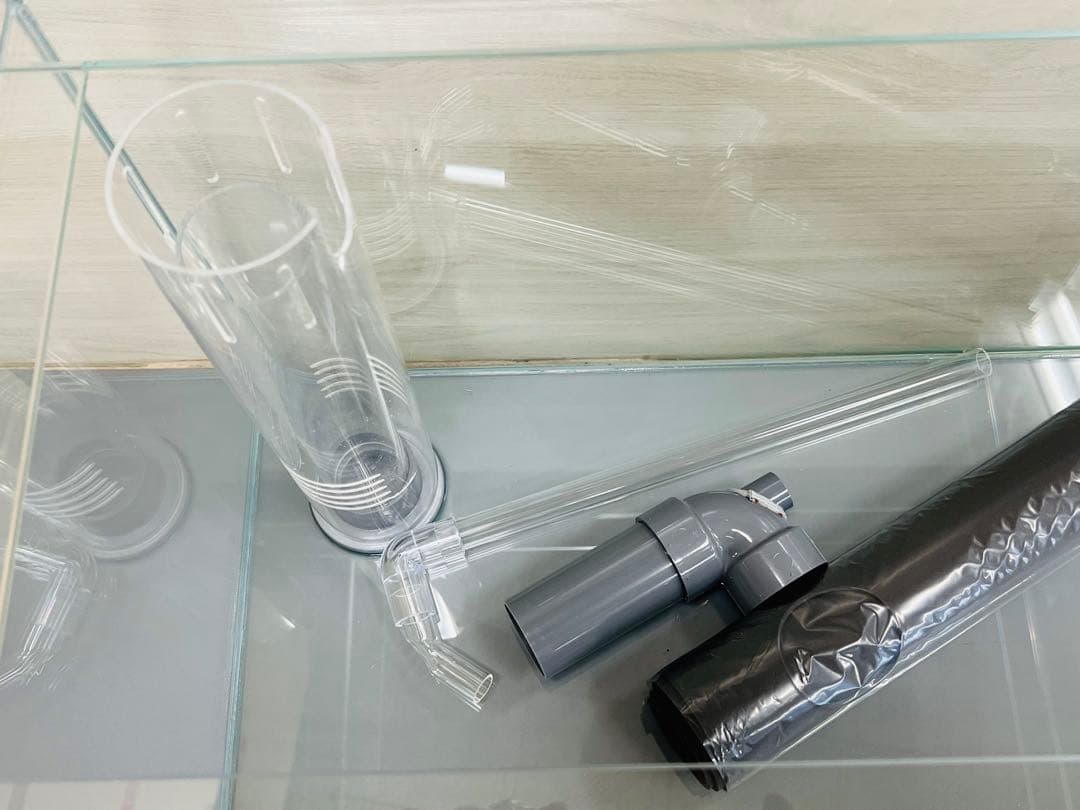 600×300×360オールガラスオーバーフロー水槽 フランジ加工仕様