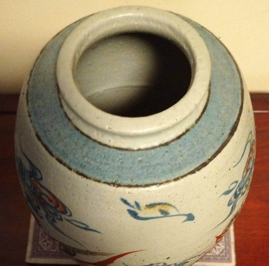 中国古玩　鳳凰紋様　壷