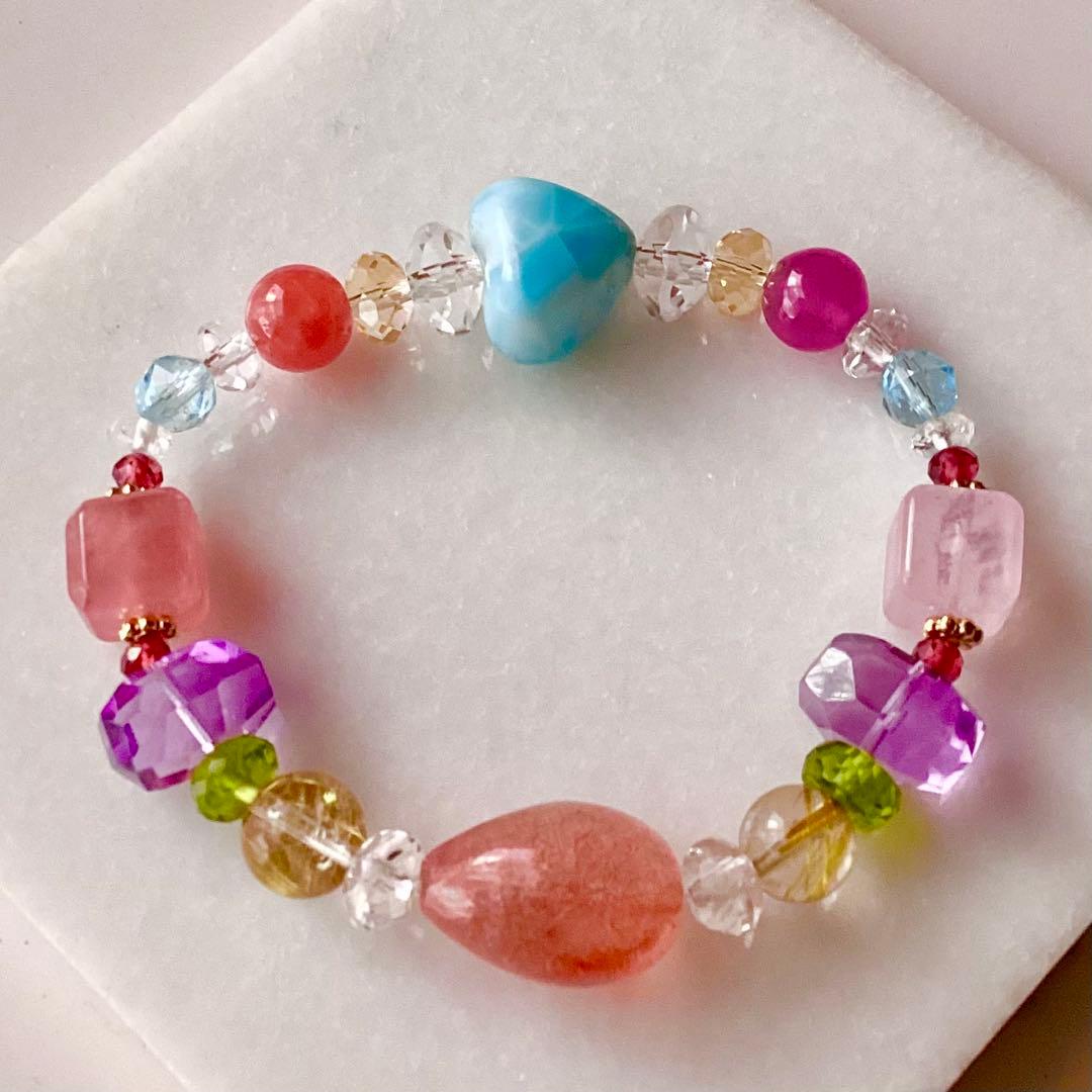 天然石★ブレスレット ストロベリークォーツ ♪ 378