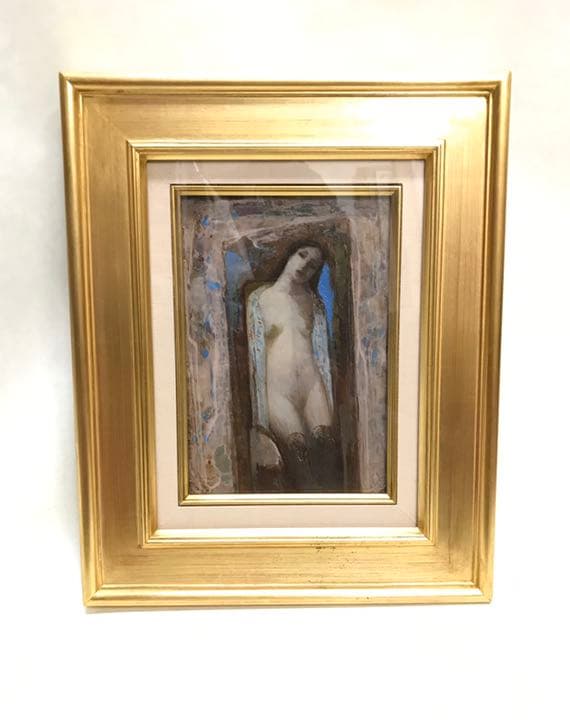 絵画　井上護画伯作品　サムホール額付き、箱無し！