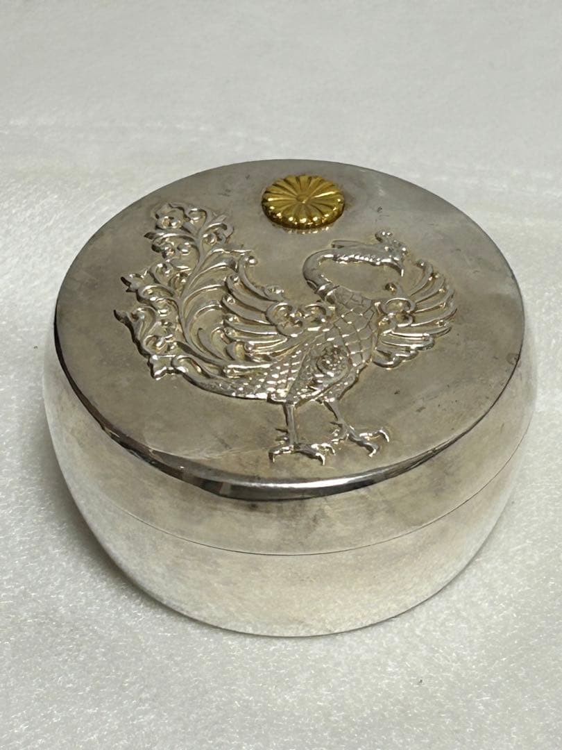 ★皇室御下賜品★ 上皇陛下 平成即位の礼 ボンボニエール 棗型鳳凰文　桐箱付き