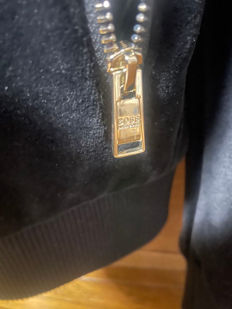 蟹*噌様 hugo bossジップアップ ボンバージャケットブラック　48