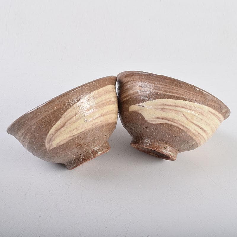 茶道具　河合瑞豊作　刷毛目　三島　数茶碗　十客　共箱　M　R9383H