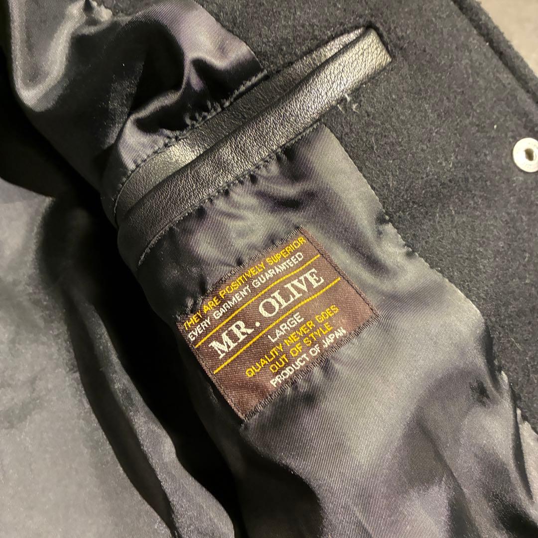 MR.OLIVE / SKOOKUM JACKET レザー スタジアムジャケット