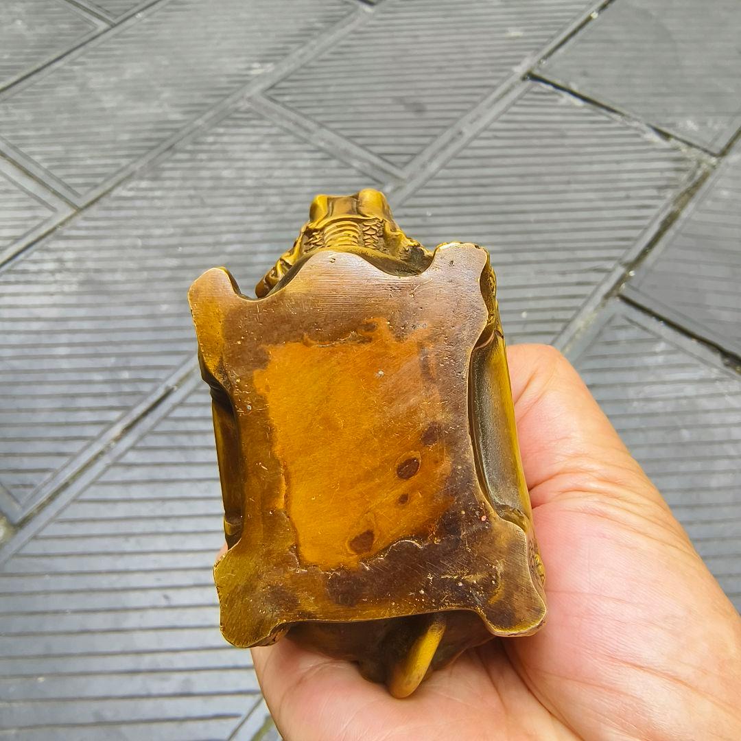 銅製 泰山石敢当 玄関 竜亀 吉祥 開運 辟邪 工芸品 置物