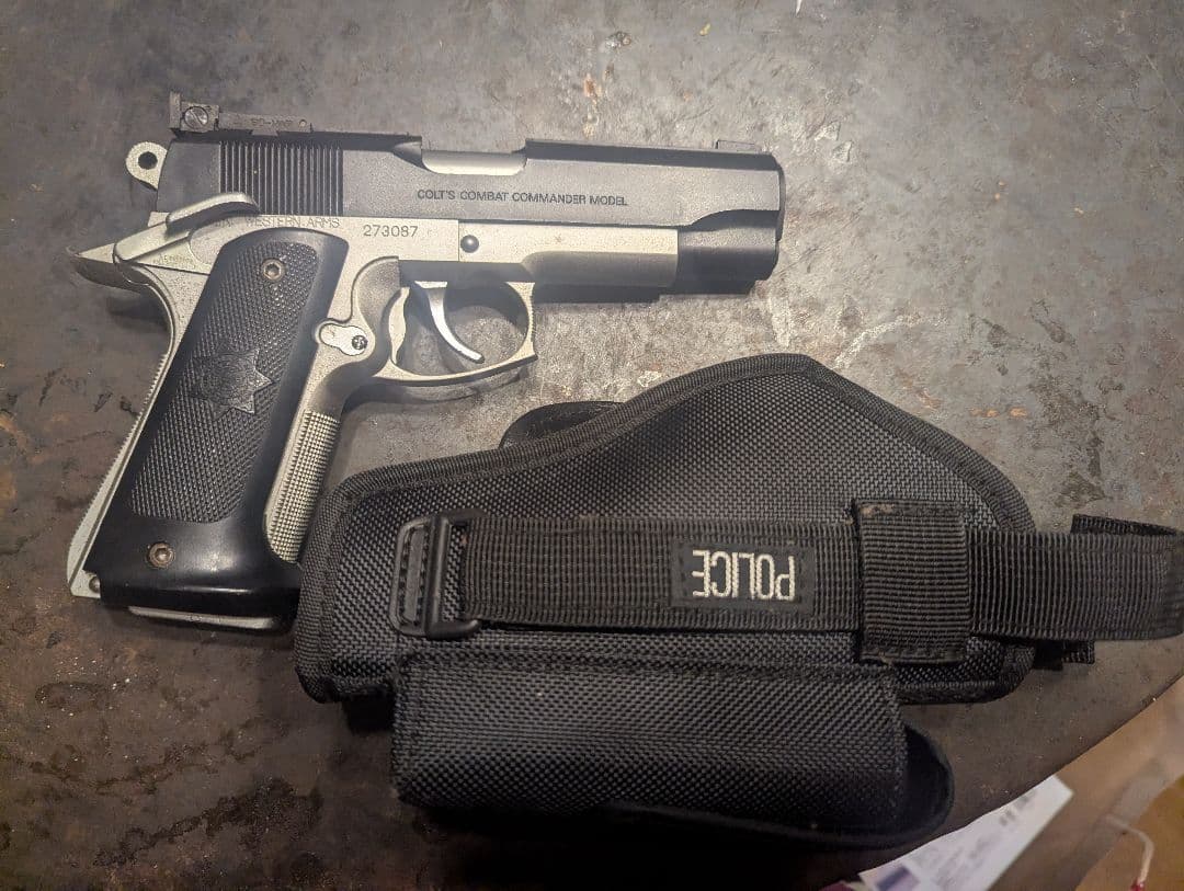 WAウエスタンアームズコンバットコマンダー固定スライドガスガン ホルスター付き
