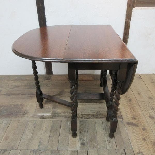 イギリス アンティーク 家具 ゲートレッグテーブル ツイスト 英国 6141e