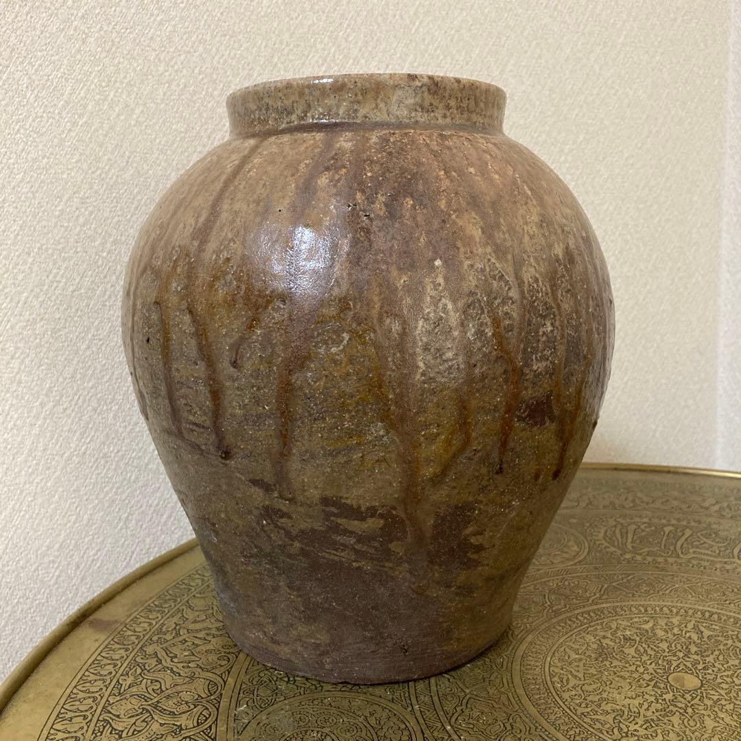 古壺　花瓶　飾り壺　大型〈検 常滑　信楽　三筋壺　自然釉　古越前　古丹波　種壺