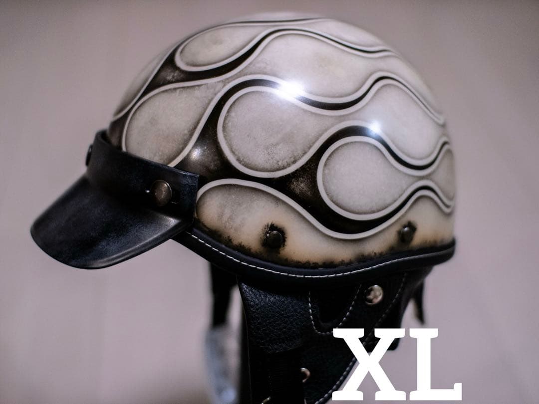 XL 新品未使用　ポリヘル　ポリス　ヘルメット アイボリーエイジング黒フレア