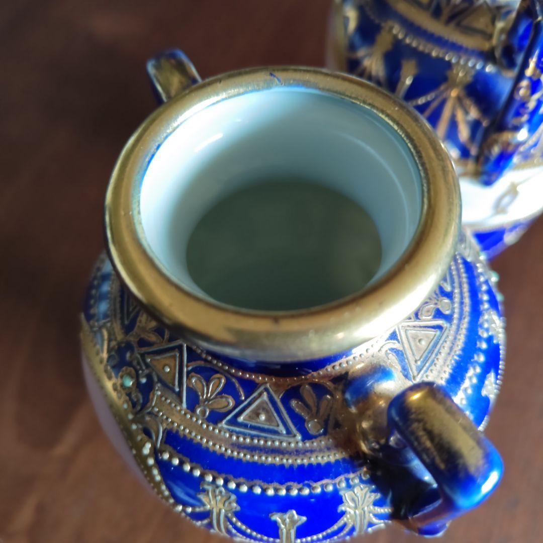 #オールドノリタケ#アンティーク#食器#花瓶#コバルトブルー#金盛り