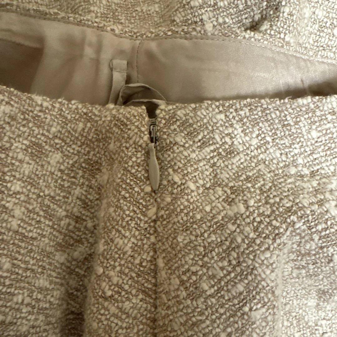 CHANEL ベージュツイードタイトスカート　98P 36