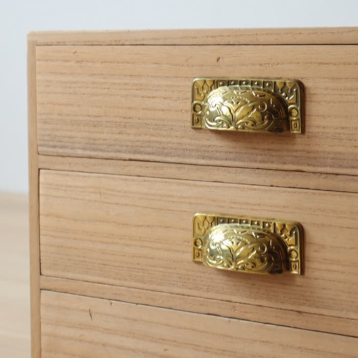 アンティーク 整理箱 タンス 古家具 キリ 引き出し3杯 無塗装