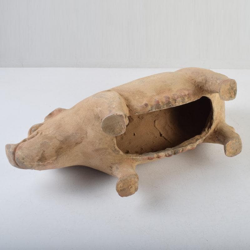 中国　加彩　豚俑　陶俑　置物　V　9049AE