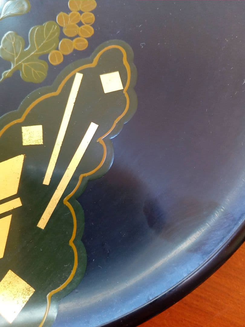【美品】秀衡塗 高級 盛皿 菓子皿 漆器 花 漆塗り 皿 天然木