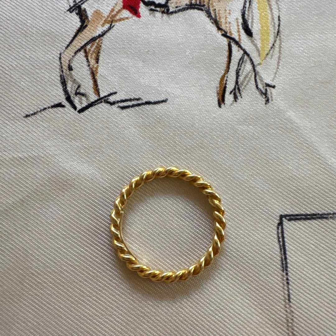 ティファニー18k ナローツイストリング