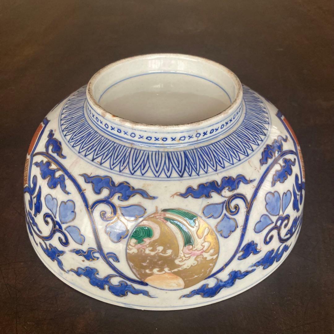 古伊万里　有田焼　鉢　深鉢　盛鉢　金彩　金蘭手　色鍋島　伊万里　骨董品　古美術