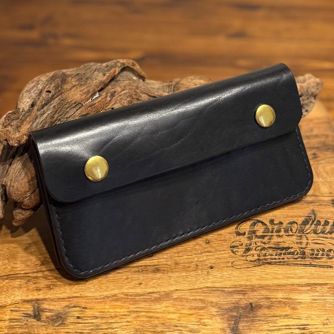 Ｋ*様 トラッカーウォレット 2層『ホースバット　茶芯　ブラック』