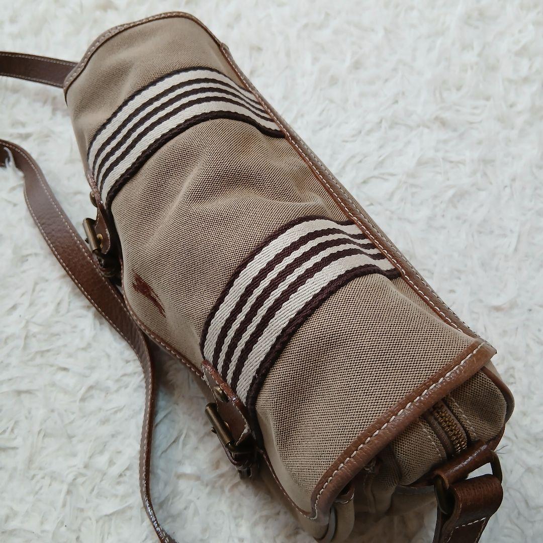 【BURBERRY BLUE LABEL】キャンバス ショルダーバッグ ロゴ刺繍