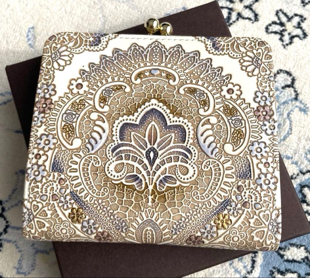 文庫屋大関　四角いがま口（アンティークレース）