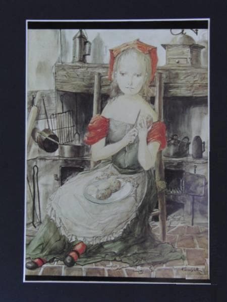 藤田嗣治、【Jeune Fille assise】、希少な額装用画集より、厳選