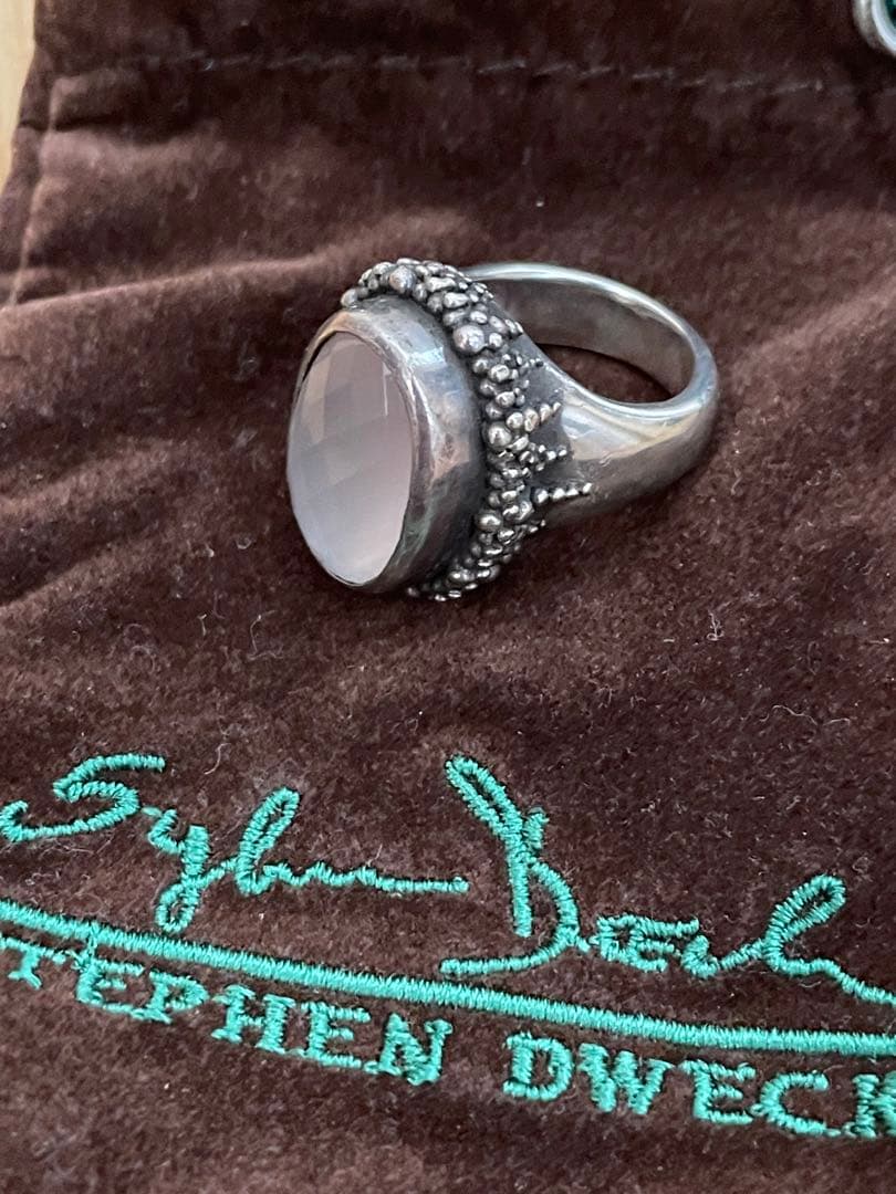 STEPHEN DWECK ローズクォーツ　シルバー　リング　9号　デュエック