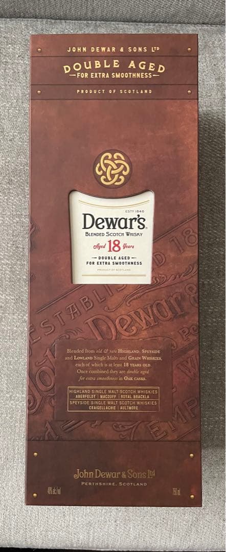 デュワーズ 18年 40度 箱付 750m
