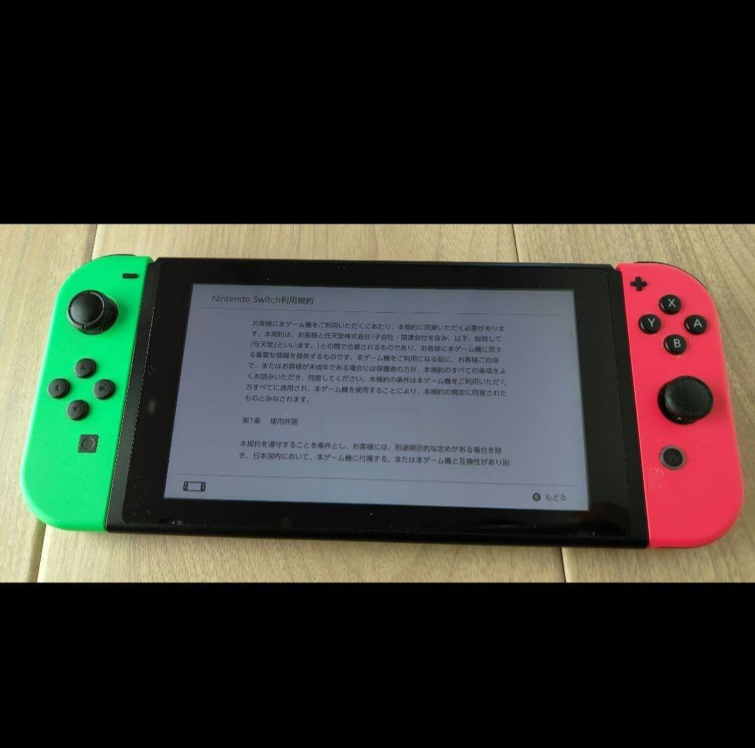 【F】スイッチ Nintendo Switch グリーン/ピンク 本体
