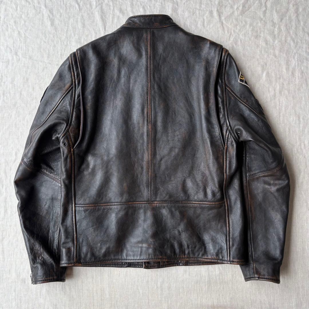 AVIREX エイジド スタンド シングルライダース　カスタム 羊革 茶芯 M