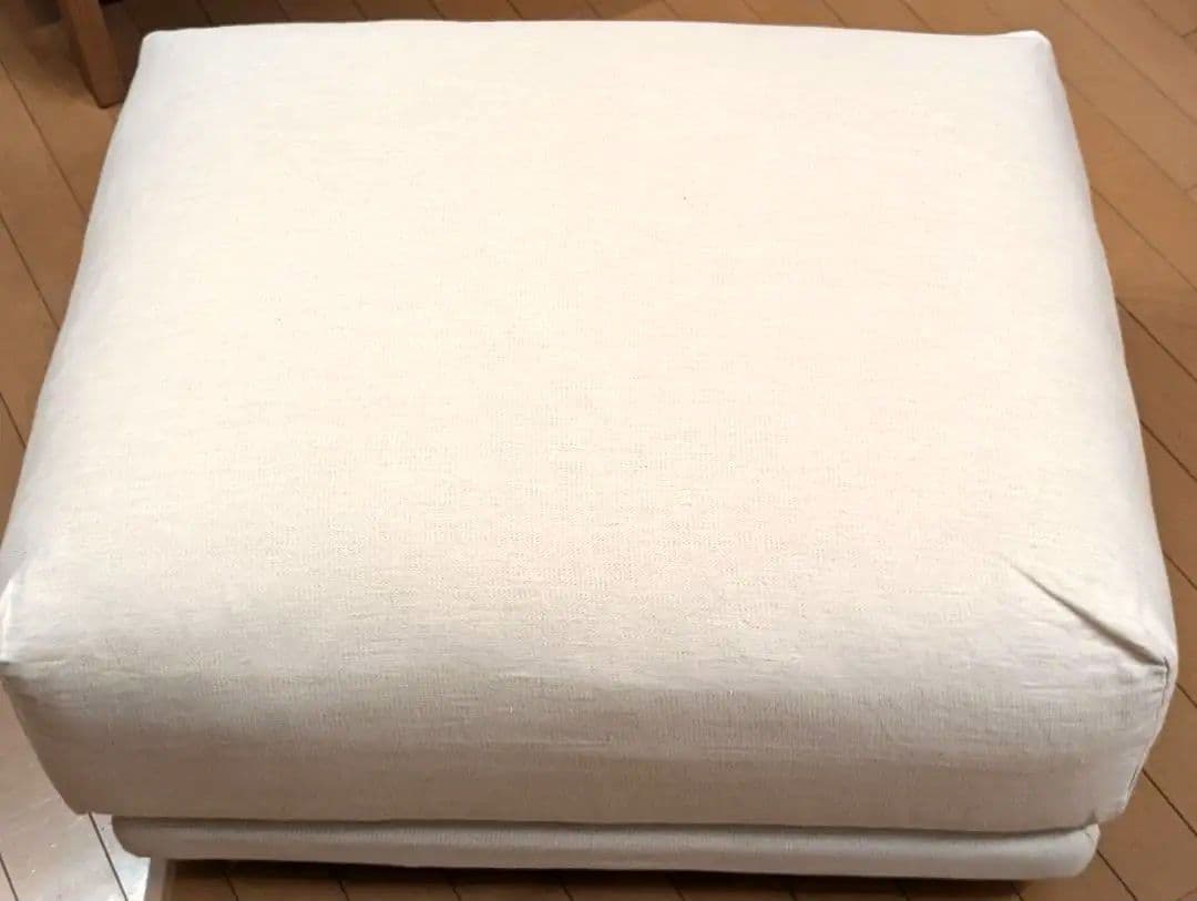 美品 無印良品 MUJI 良品計画 オットマン クッション、カバー、脚付き