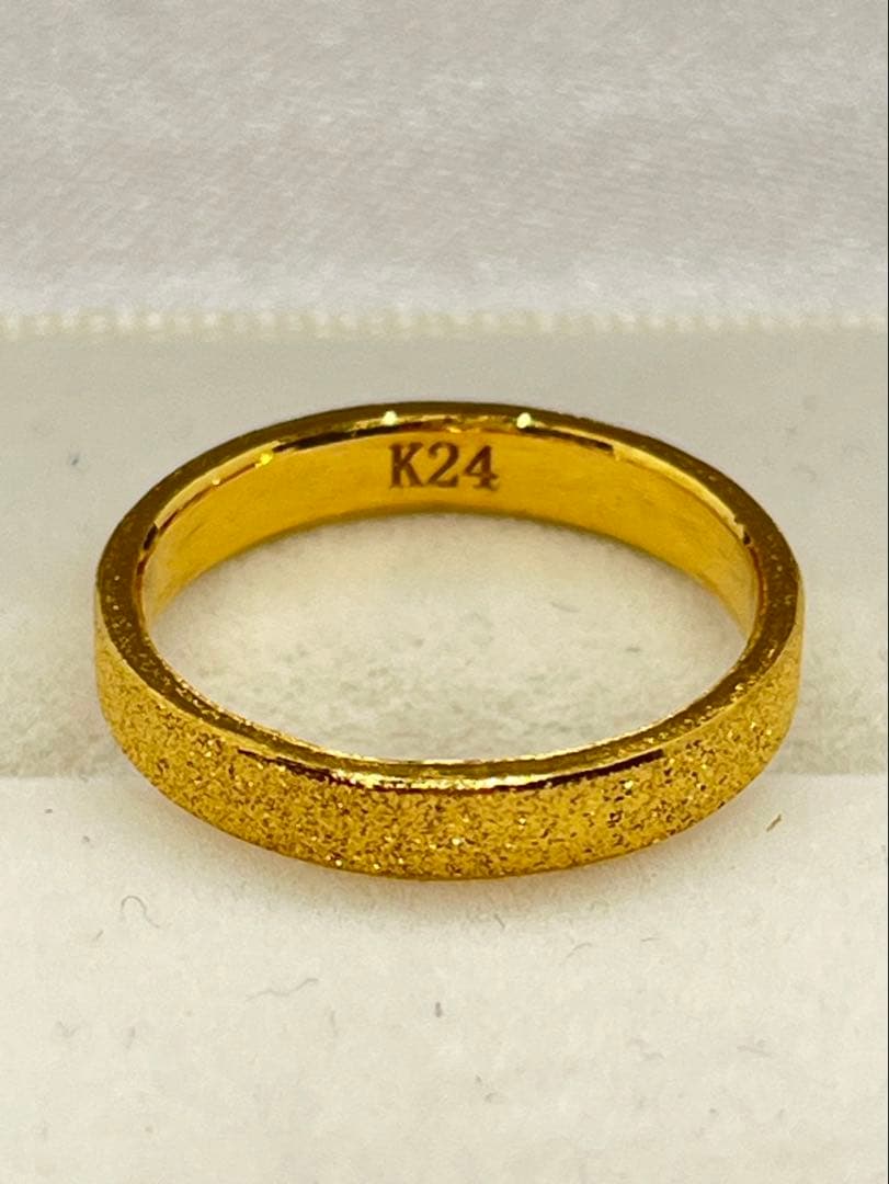 アズールK24純金平打ちグロスリング 4.0g指輪刻印ありハンドメイド