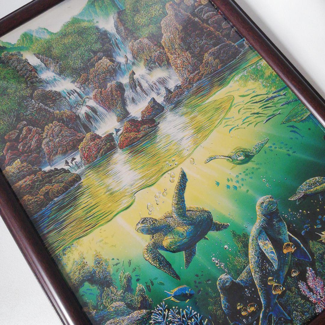 アートパネル　タートル　亀　マナティ　ジュゴン　アザラシ　滝　海　魚　熱帯雨林