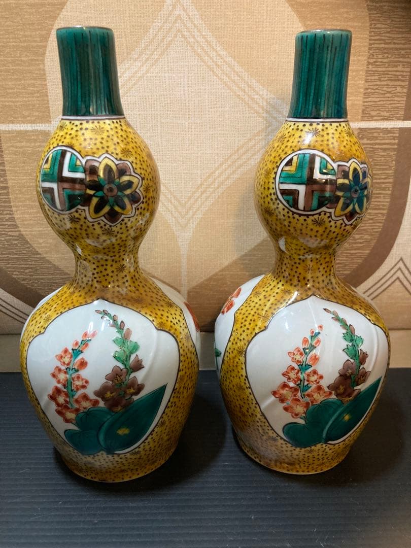 九谷焼 為吉 一輪生 徳利